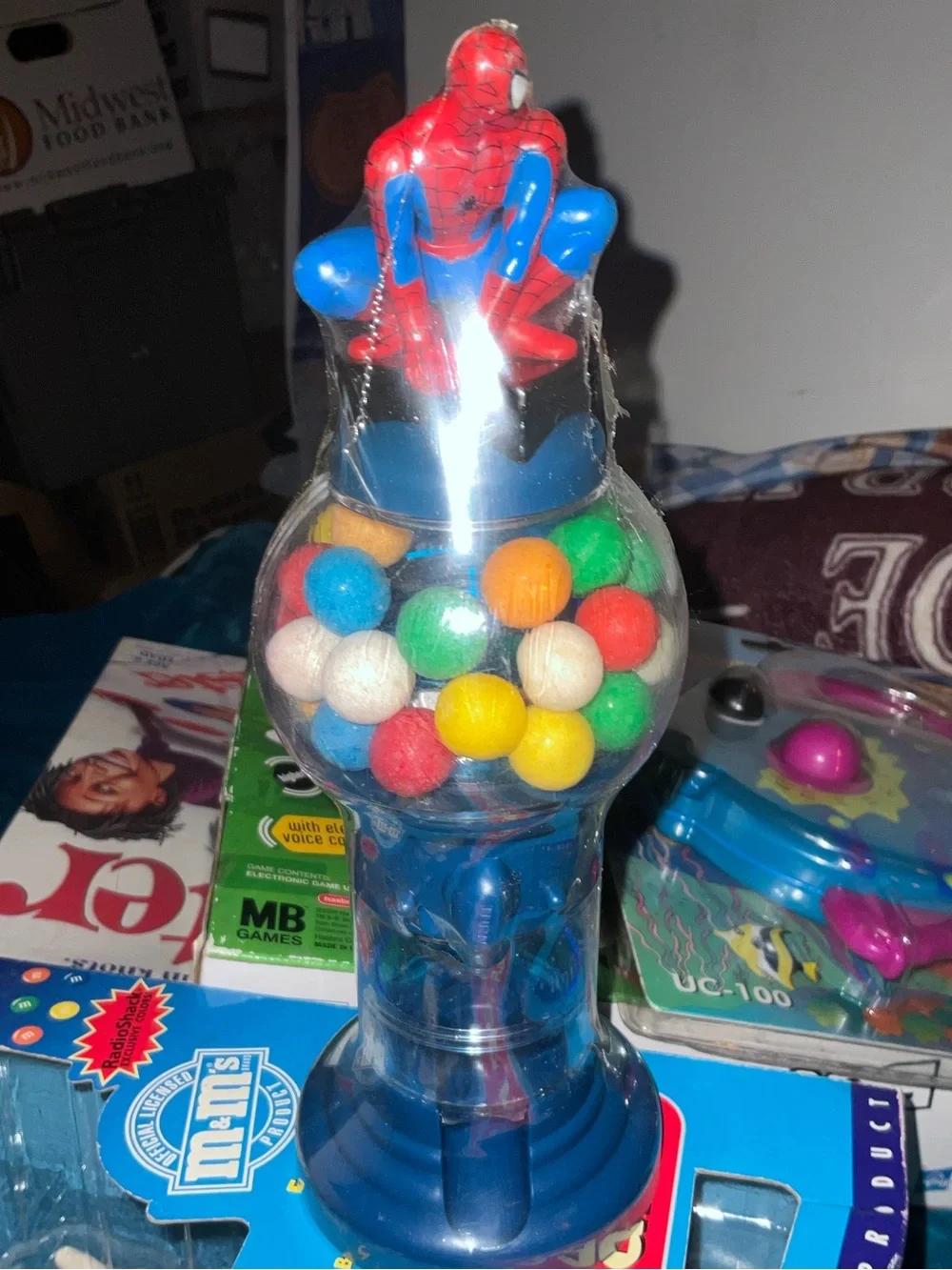 Vintage Red & Blue Spider-Man Gumball Toy Dispenser - Kids Toy 2004